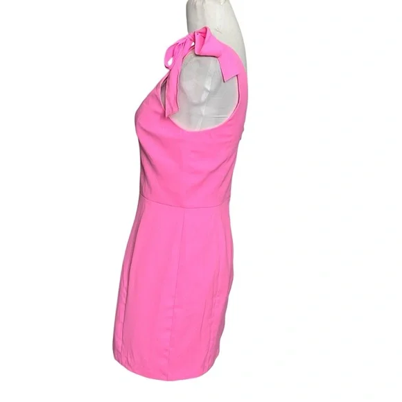 Amanda Uprichard Allora Mini Dress Women’s Small Pink Bow Strap Party - Picture 4 of 9